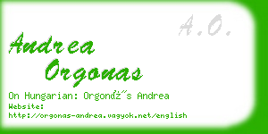 andrea orgonas business card